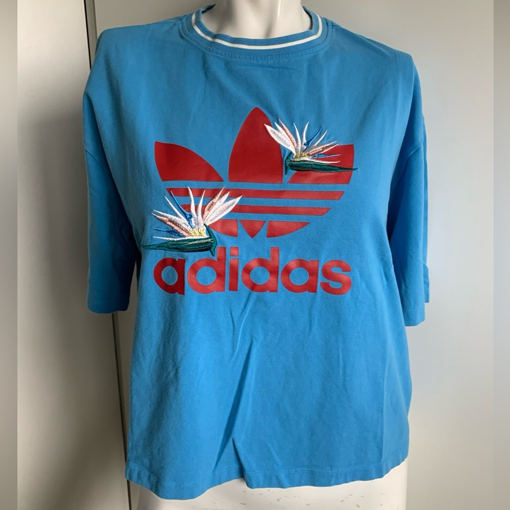 Adidas Thebe Magugu womens size small oversized cropped T-shirt